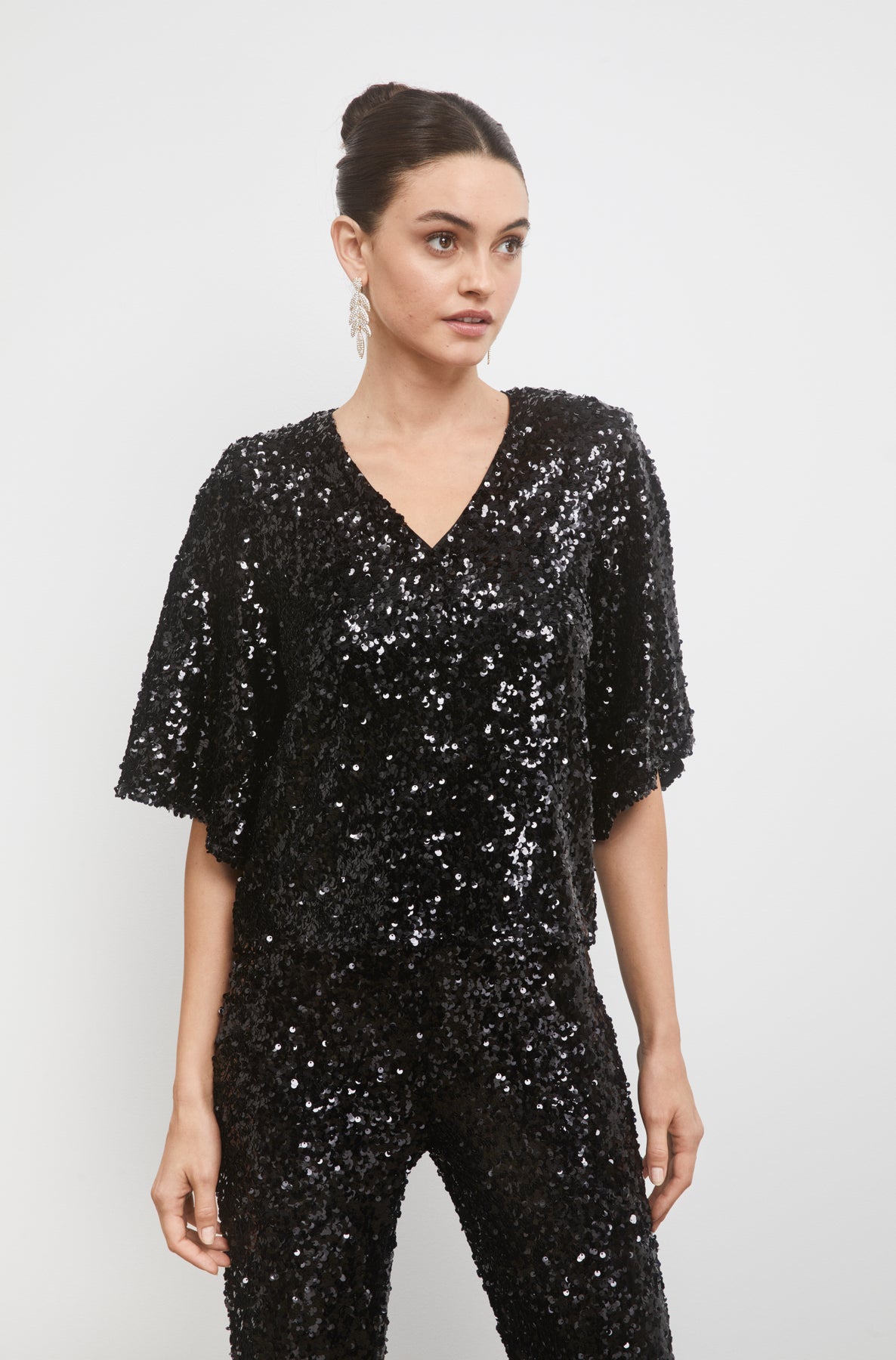 Tony Sequin Top - Black