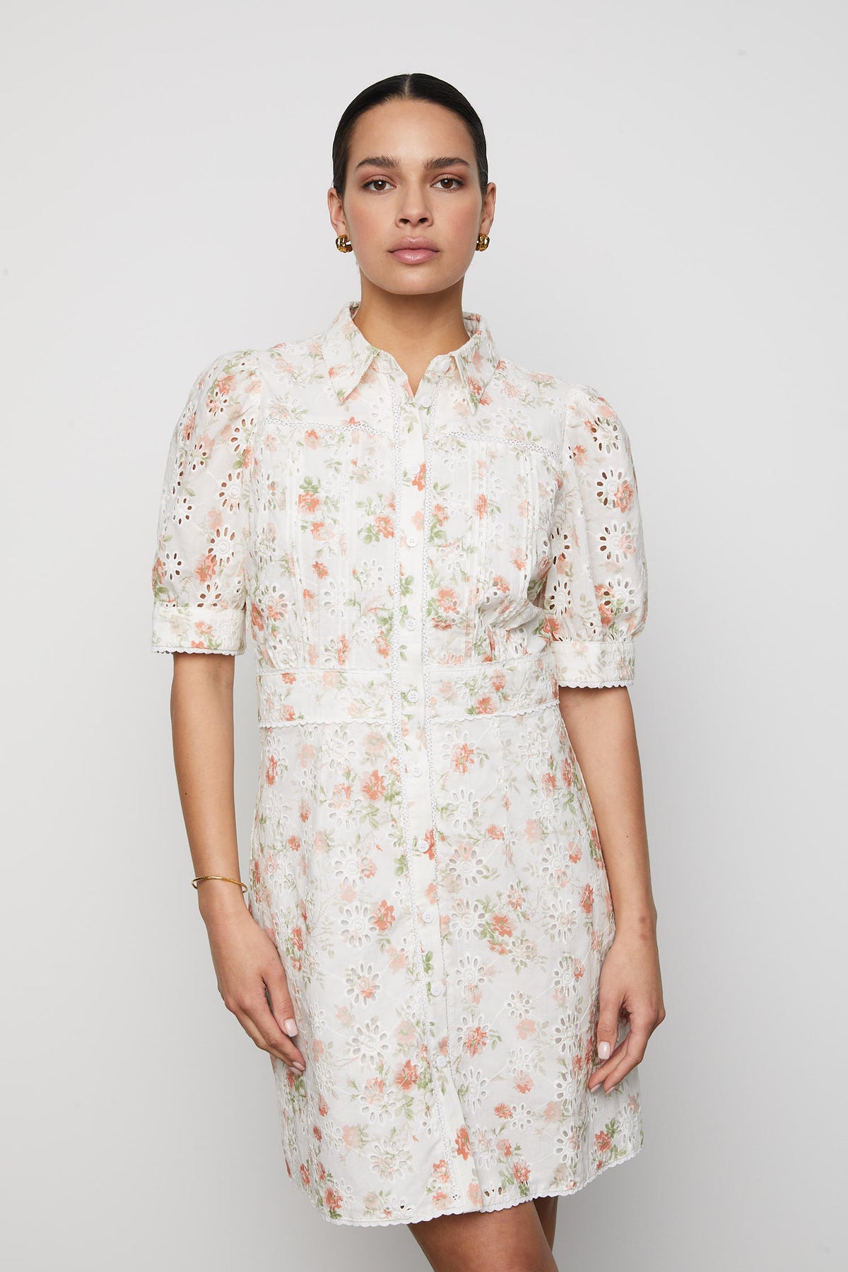Juno Dress - White Rose Print