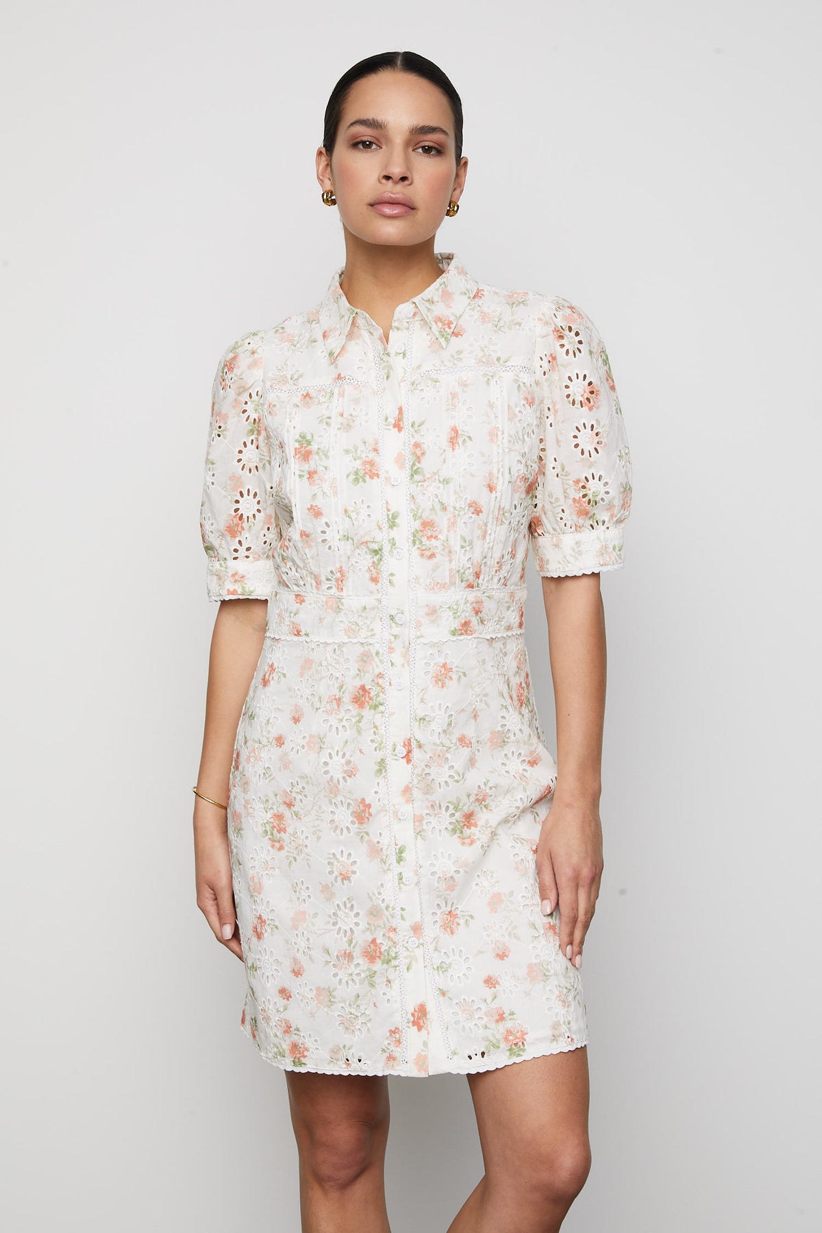 Juno Dress - White Rose Print