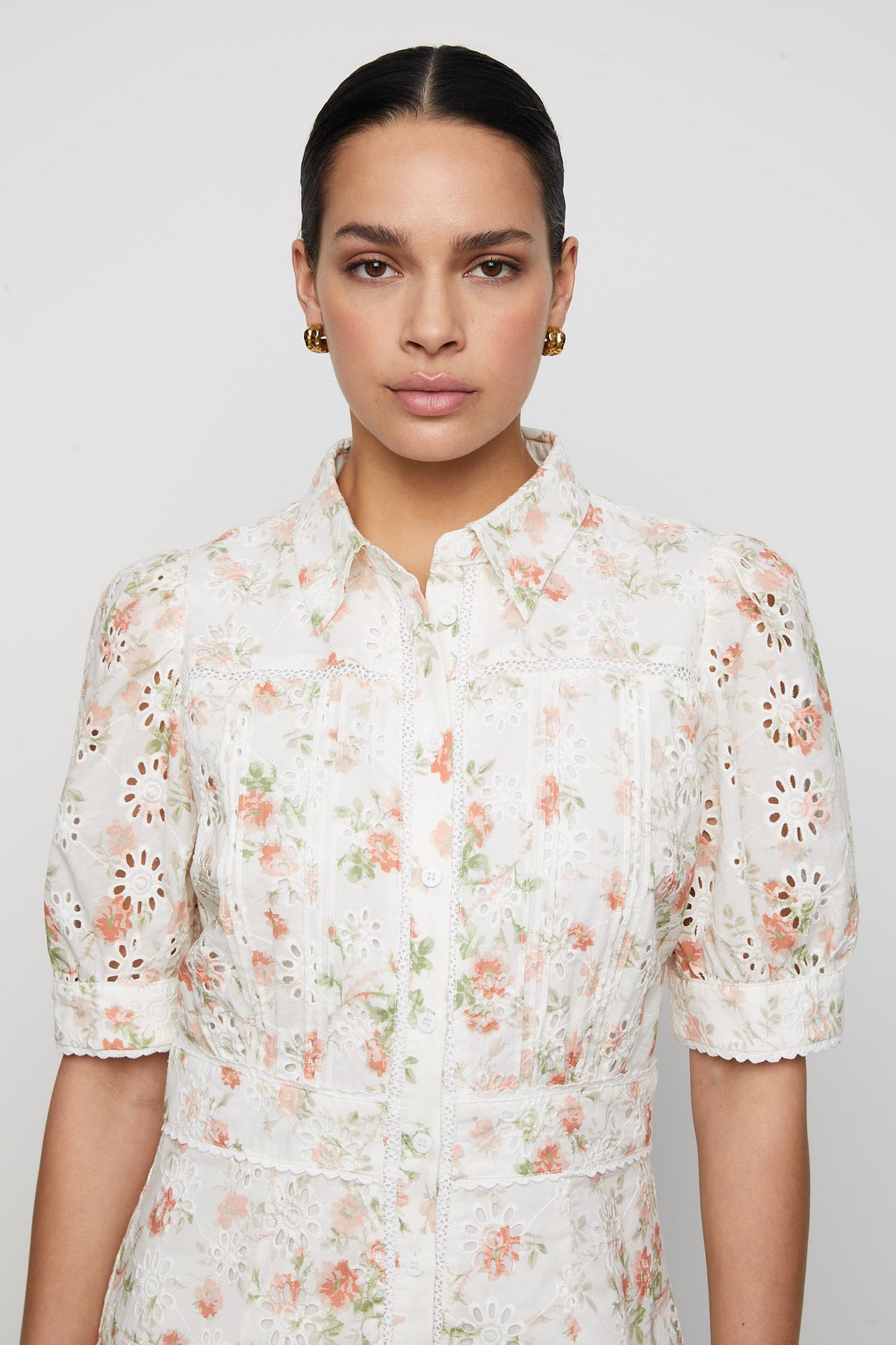 Juno Dress - White Rose Print