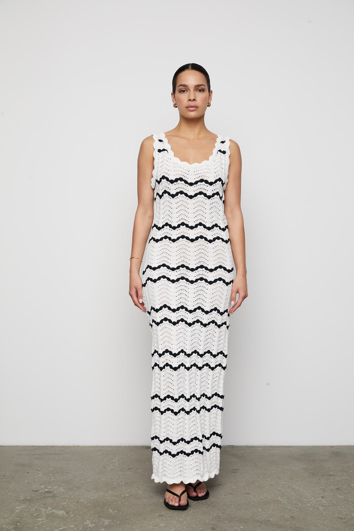 Basilia Dress - Cream Stripe