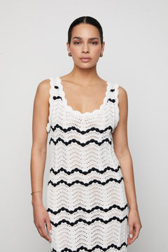 Basilia Dress - Cream Stripe