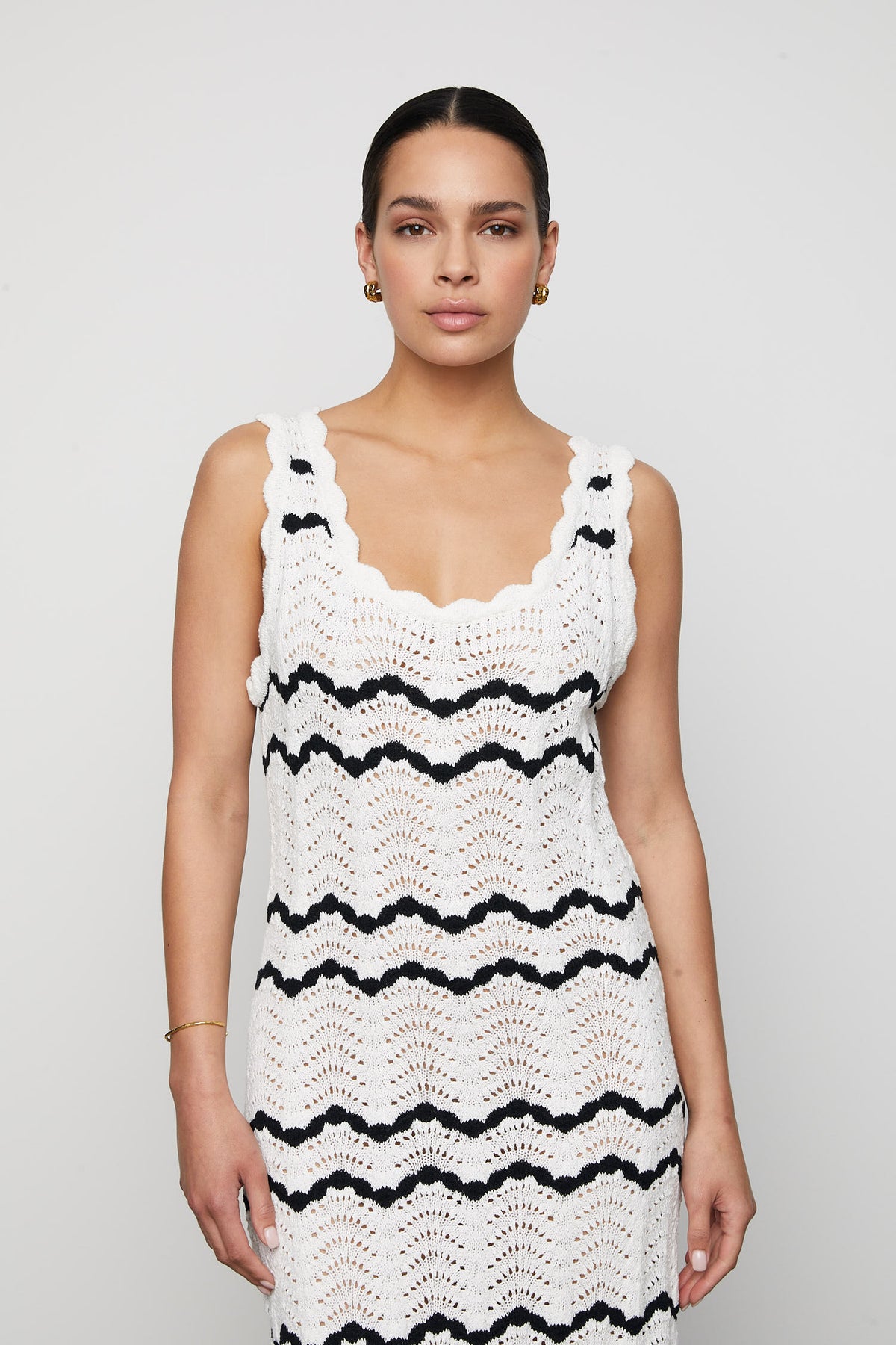 Basilia Dress - Cream Stripe
