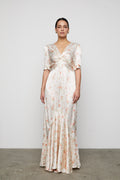 Paloma Dress - Peachy Rose Print