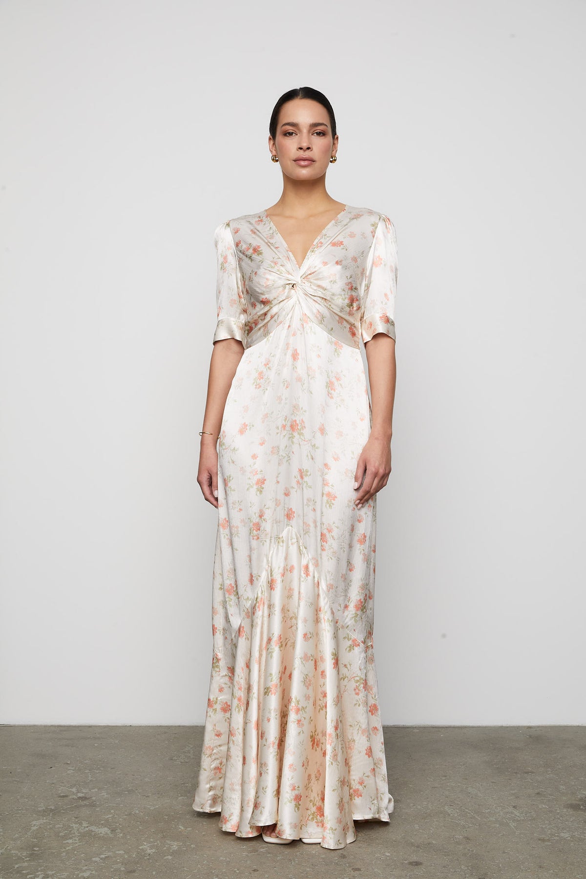 Paloma Dress - Peachy Rose Print