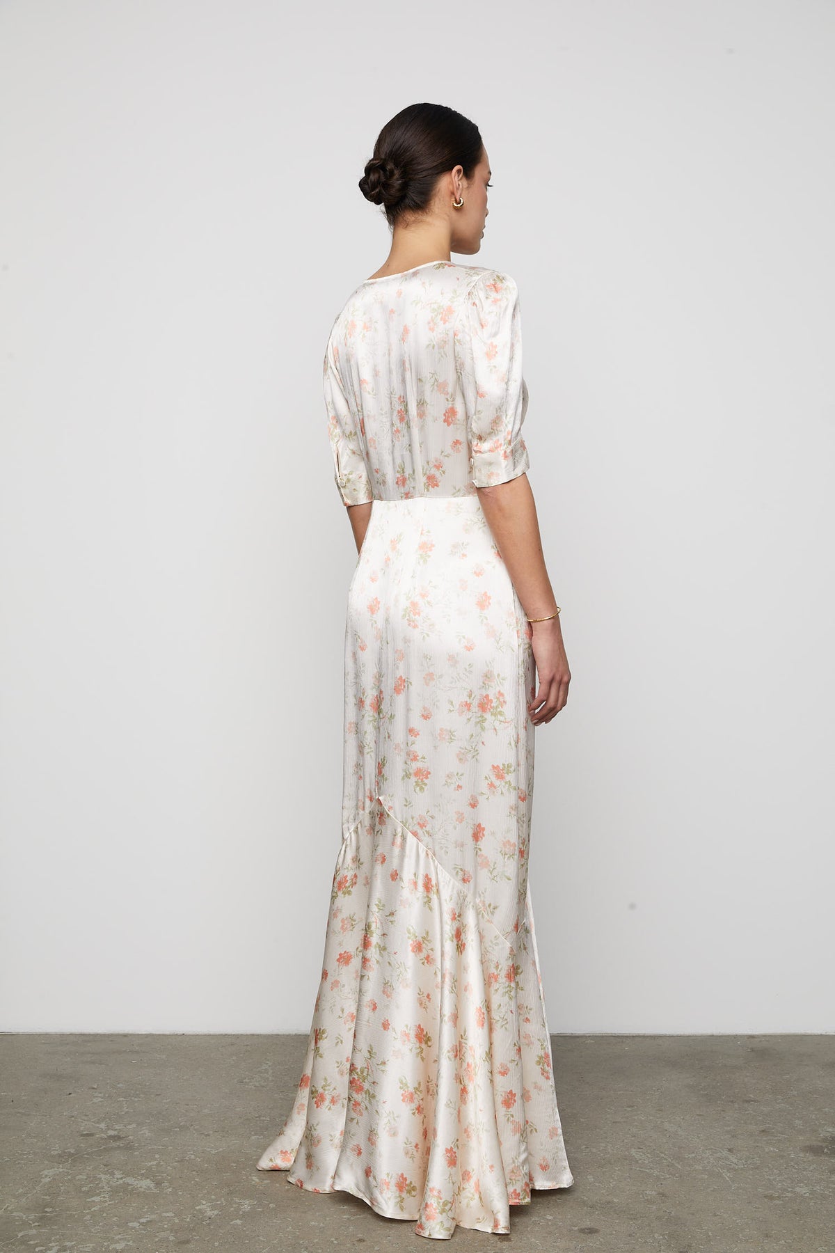 Paloma Dress - Peachy Rose Print