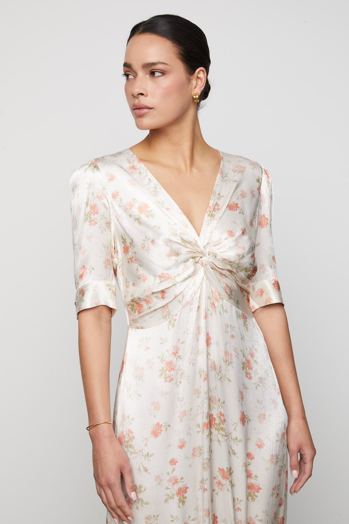 Paloma Dress - Peachy Rose Print