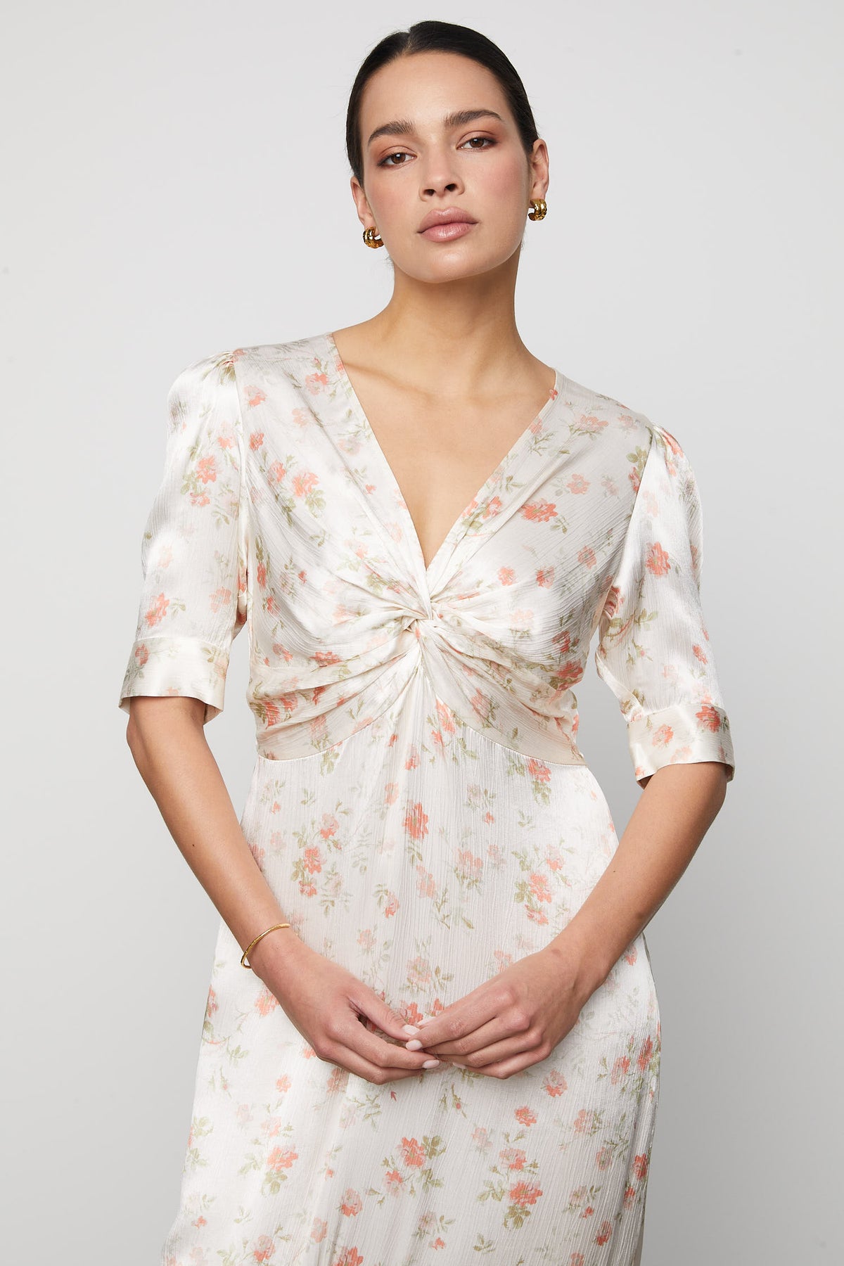Paloma Dress - Peachy Rose Print