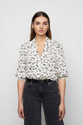 Caria Blouse - Black Dandelion Print