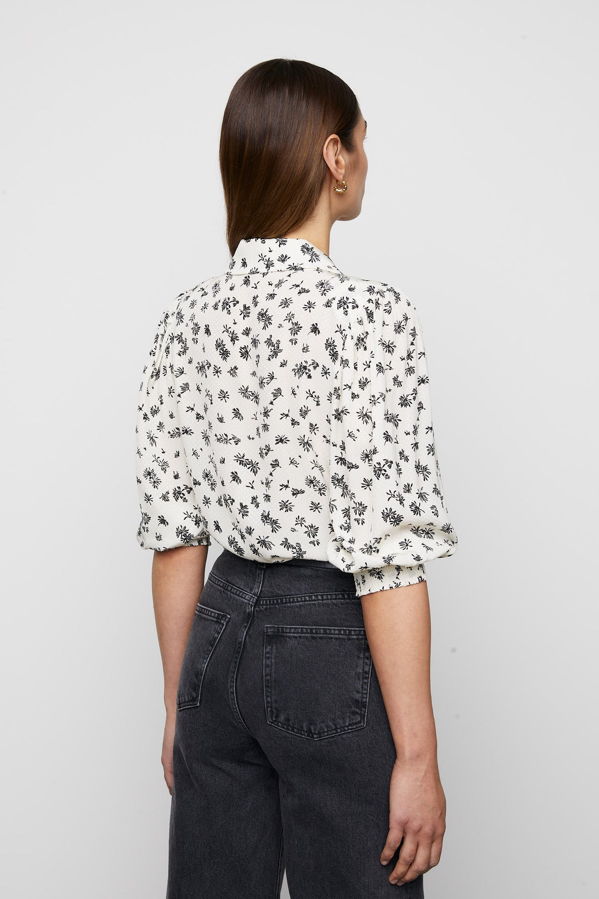 Caria Blouse - Black Dandelion Print