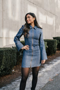 VloraGZ Short Dress - Dark Blue Denim
