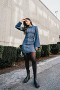 VloraGZ Short Dress - Dark Blue Denim