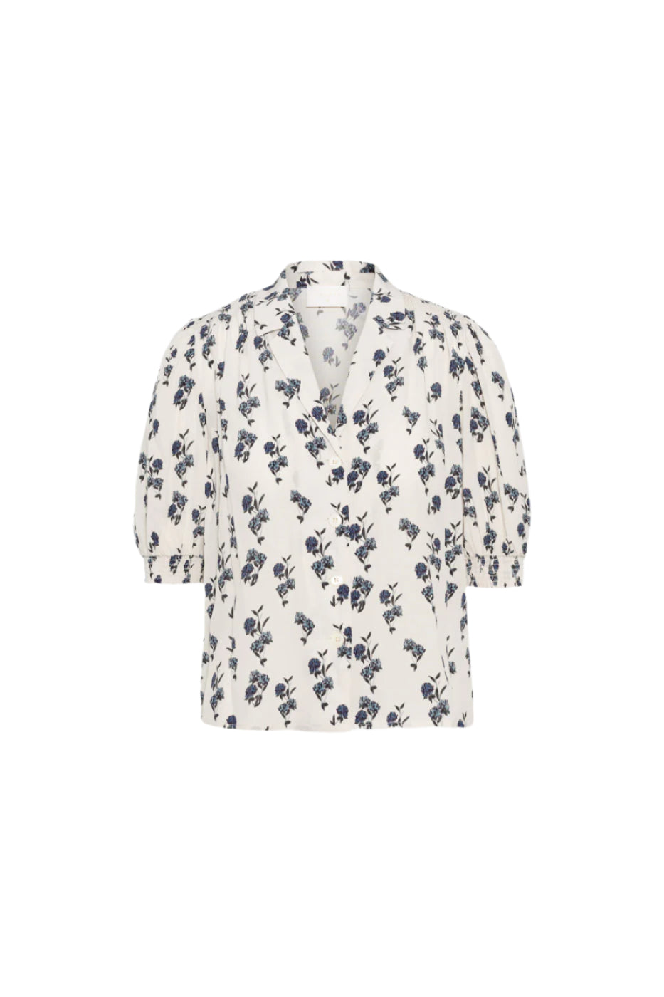 Caria Blus - Cream Hortensia Print