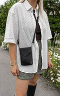 Carly Mobile Bag Grain - Black