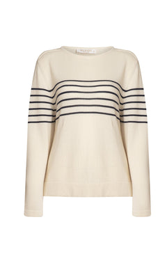 Carrie Sweater - Ecru/Marine