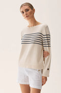 Carrie Sweater - Ecru/Marine