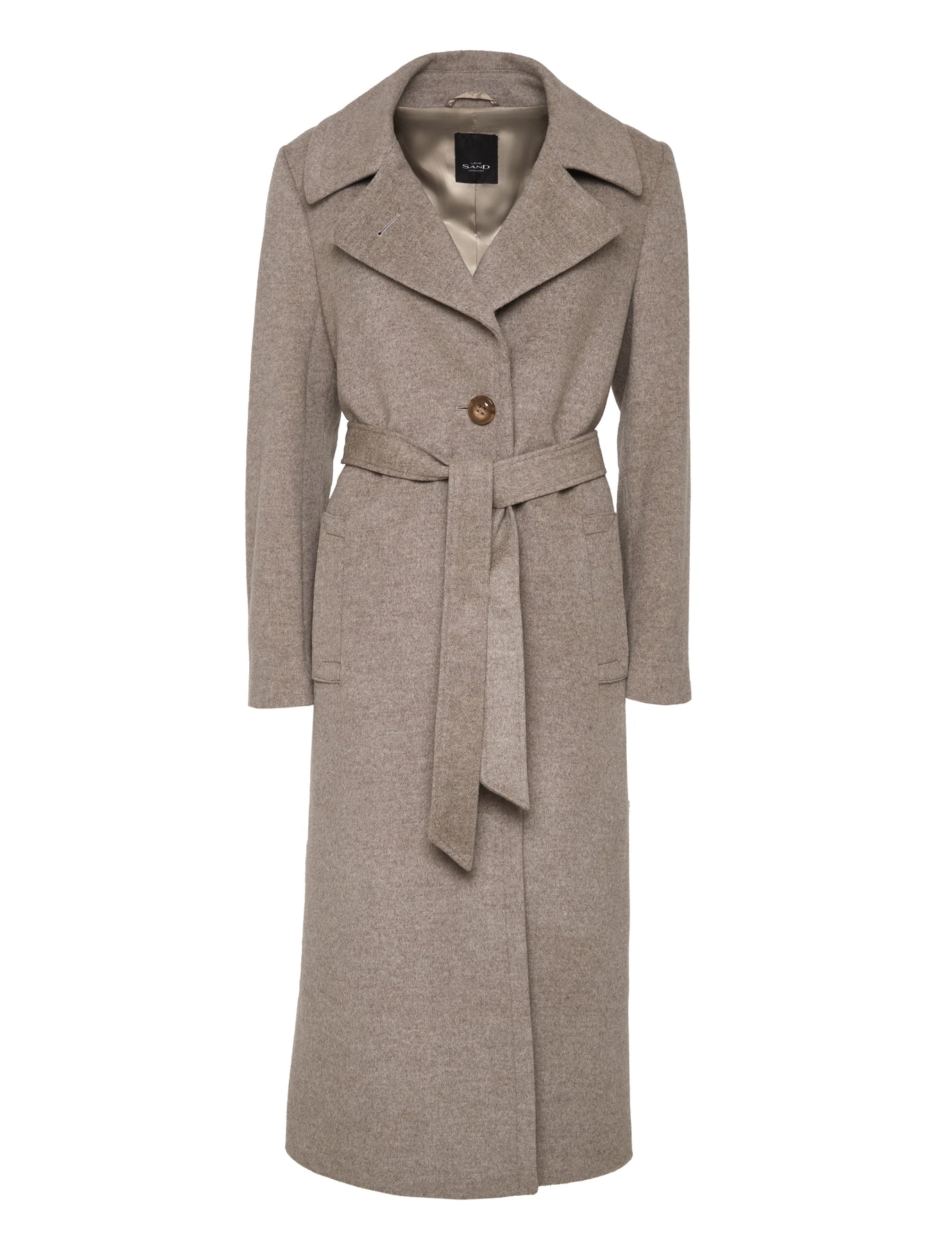 Cashmere Coat W Clareta Belt Long - Mink Beige