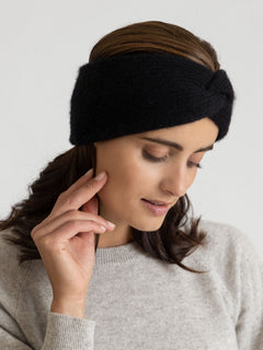 Cashmere Headband "Freya" - Black