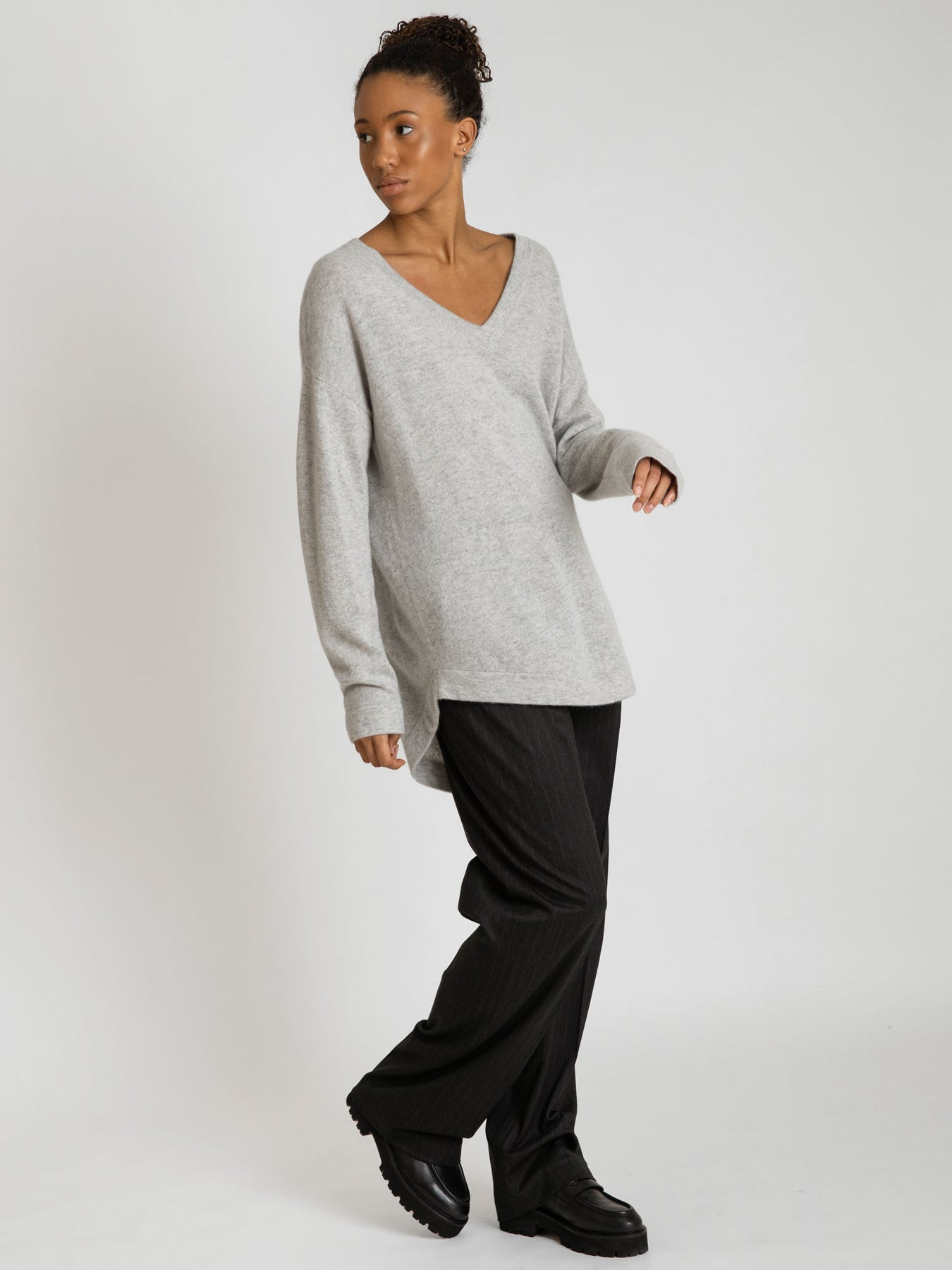 Cashmere Sweater "Alva" - Ljusgrå