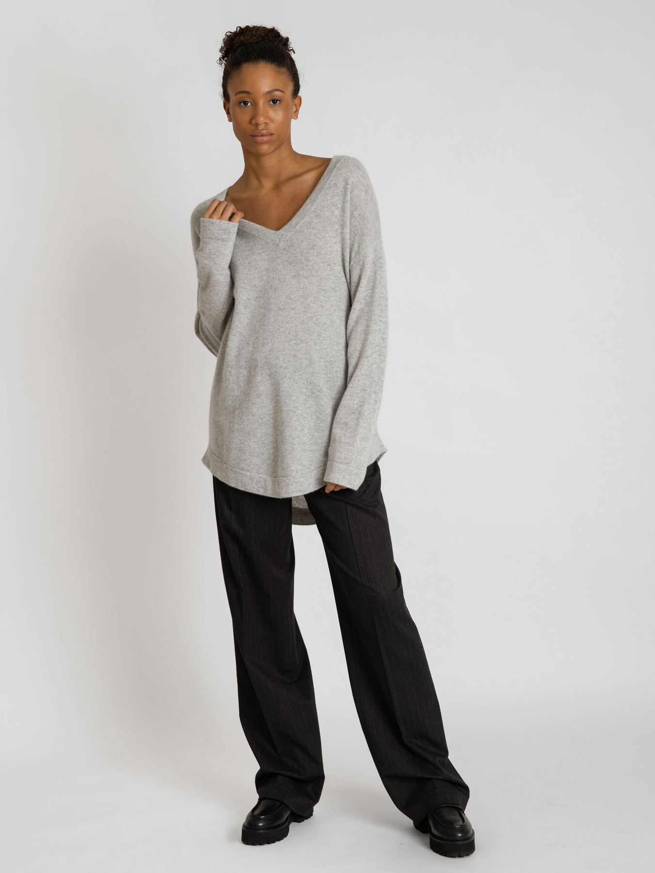 Cashmere Sweater "Alva" - Ljusgrå