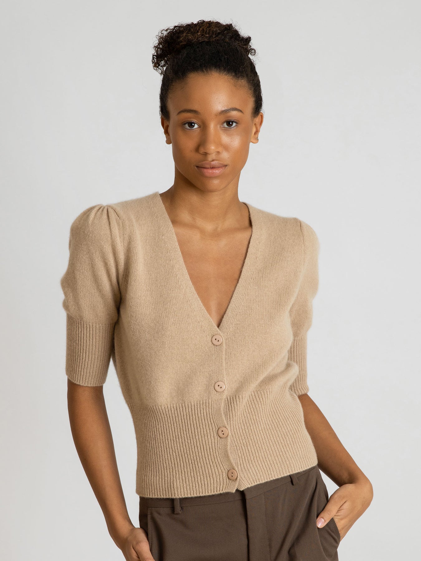 Cashmere Cardigan "Grace" - Sand