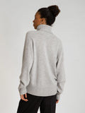 Cashmere Sweater With High Neck “Milano” - Ljusgrå