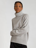 Cashmere Sweater With High Neck “Milano” - Ljusgrå