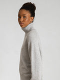 Cashmere Sweater With High Neck “Milano” - Ljusgrå