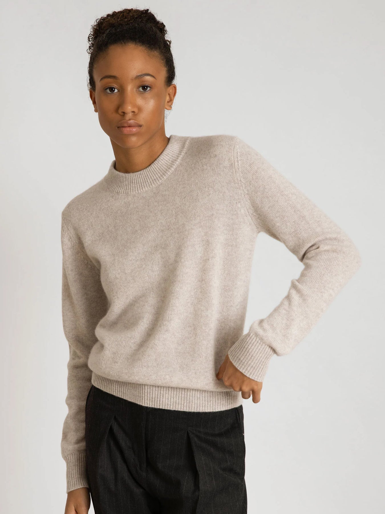 Kashmirtröja "Sofia Long" - Beige