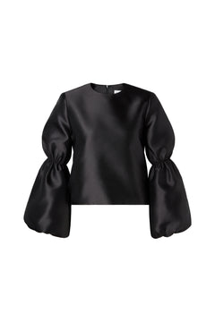 Cia Double Pouf Sleeve Blouse - Black