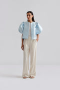 Cleo Puff Sleeve Blouse - Ice Blue