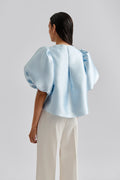 Cleo Puff Sleeve Blouse - Ice Blue
