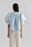 Cleo Puff Sleeve Blouse - Ice Blue