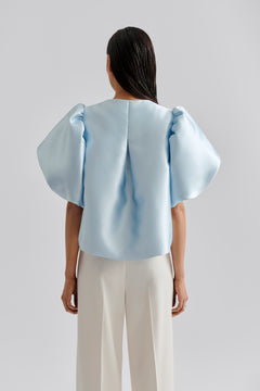 Cleo Puff Sleeve Blouse - Ice Blue