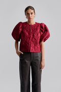 Cleo Puff Sleeve Blouse - Mörkröd