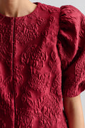 Cleo Puff Sleeve Blouse - Mörkröd