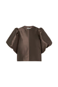 Cleo Puff Sleeve Blus - Chocolate