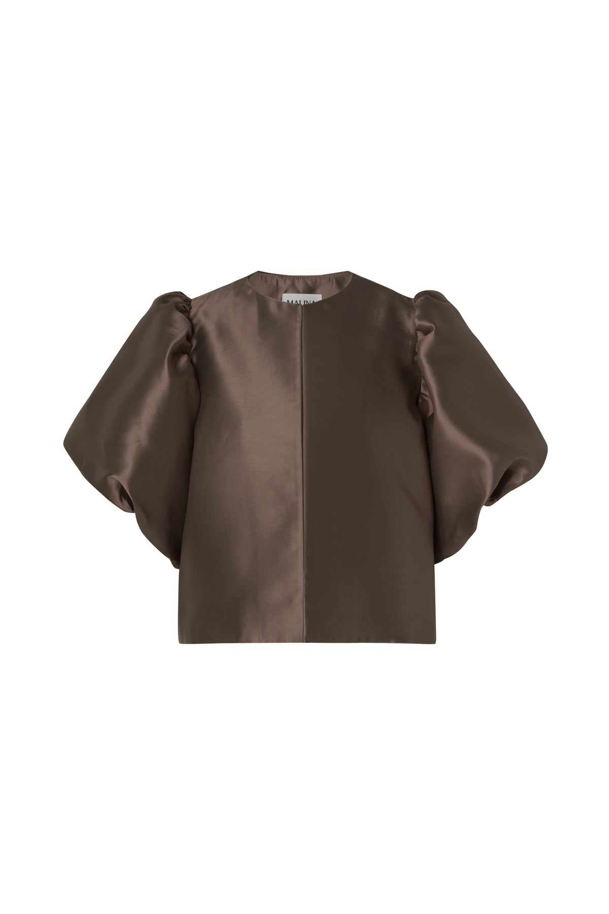 Cleo Puff Sleeve Blus - Chocolate