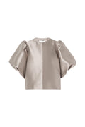 Cleo Puff Sleeve Blouse - Steel Grey