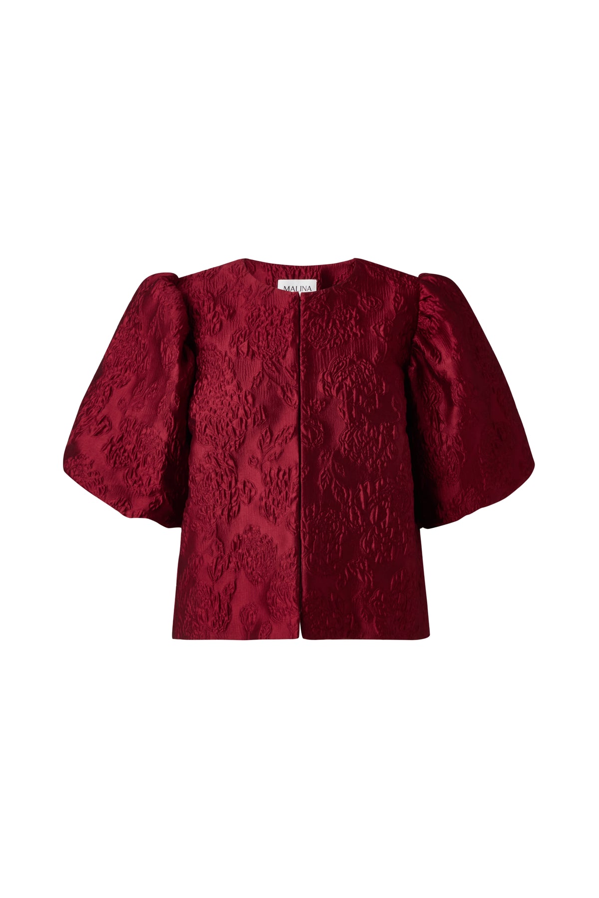 Cleo Puff Sleeve Blouse - Mörkröd