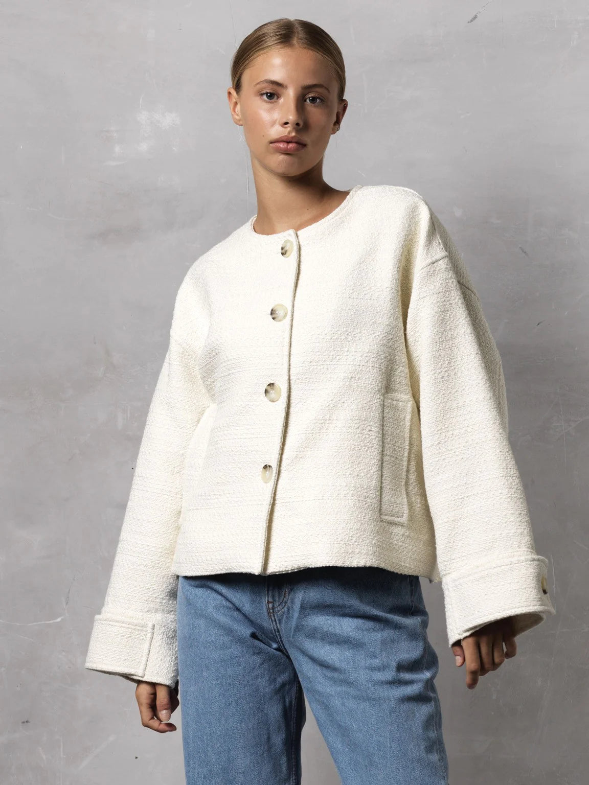 Coco Tweed Jacket - Creme