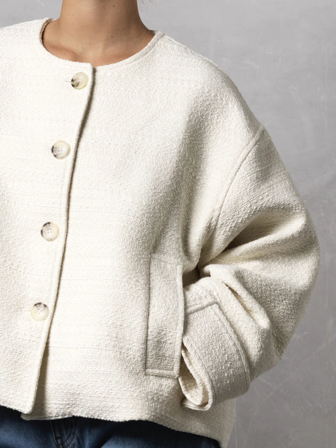 Coco Tweed Jacket - Creme