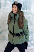 Emily Down Belt Jacket - Grön