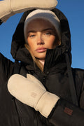 Mina Shearling Mittens - Beige