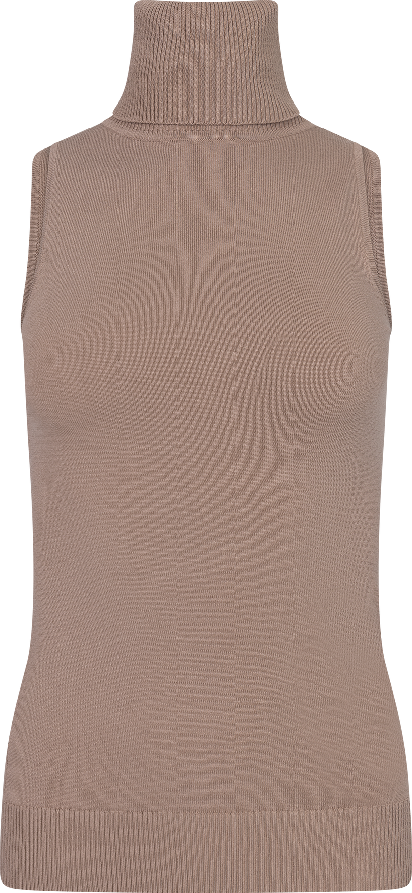 Corine T-Neck Top - Dark Sand