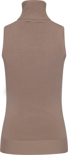 Corine T-Neck Top - Dark Sand