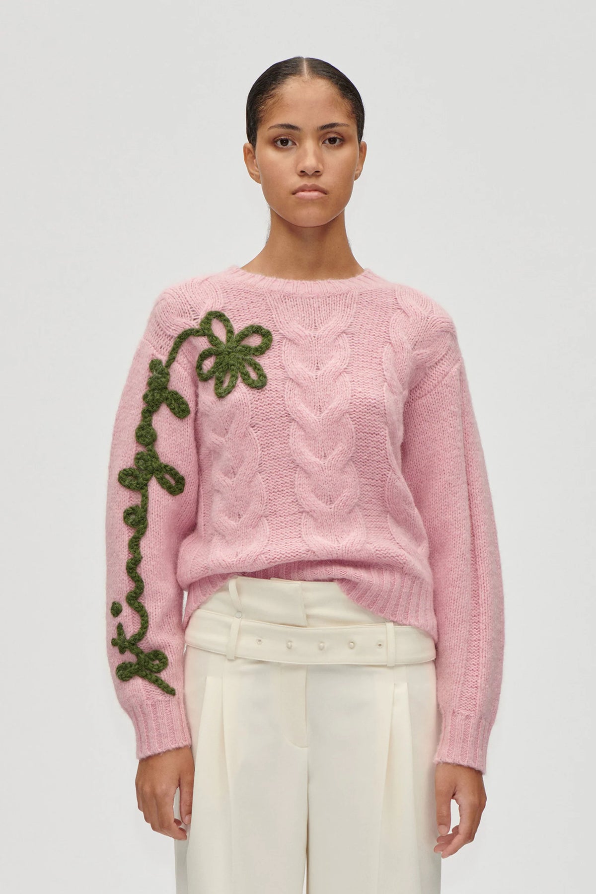 Crewneck Motif Sweater - Ljusrosa
