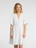 Dahlia Ss Short Broderi Klänning Noos - Bright White