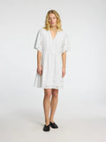 Dahlia Ss Short Broderi Klänning Noos - Bright White