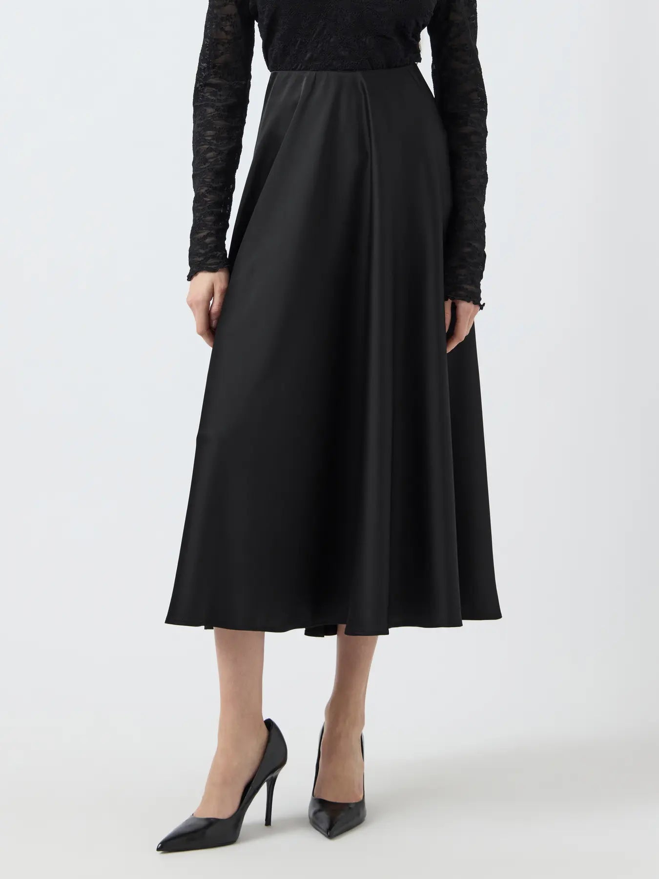 Yaspella Hw Volume Ankle Skirt - Svart
